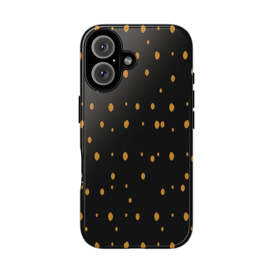 Black & Gold Dot Tough Phone Case — Protective Sparkle Pattern