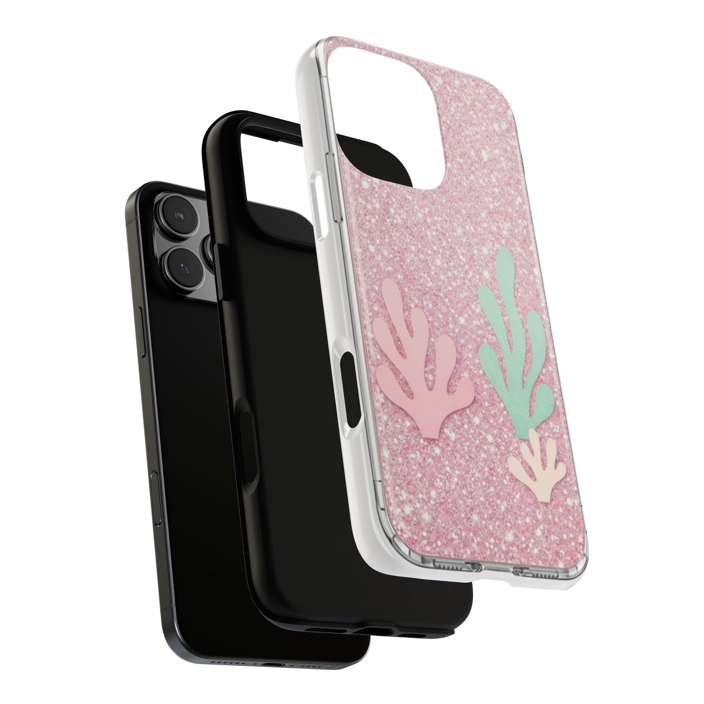 Pink Glitter Seaweed Tough Case - Sparkle Protective Phone Cover