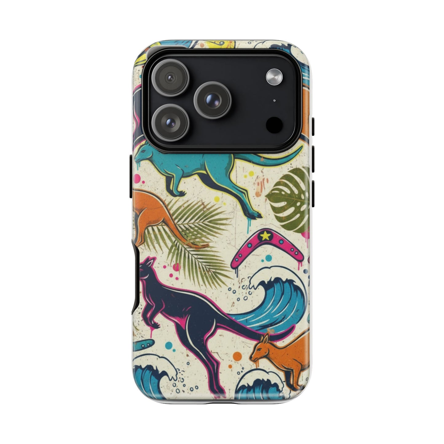 Tough Cases — Colorful Surfing Kangaroo Phone Case