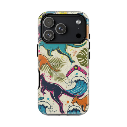 Tough Cases — Colorful Surfing Kangaroo Phone Case