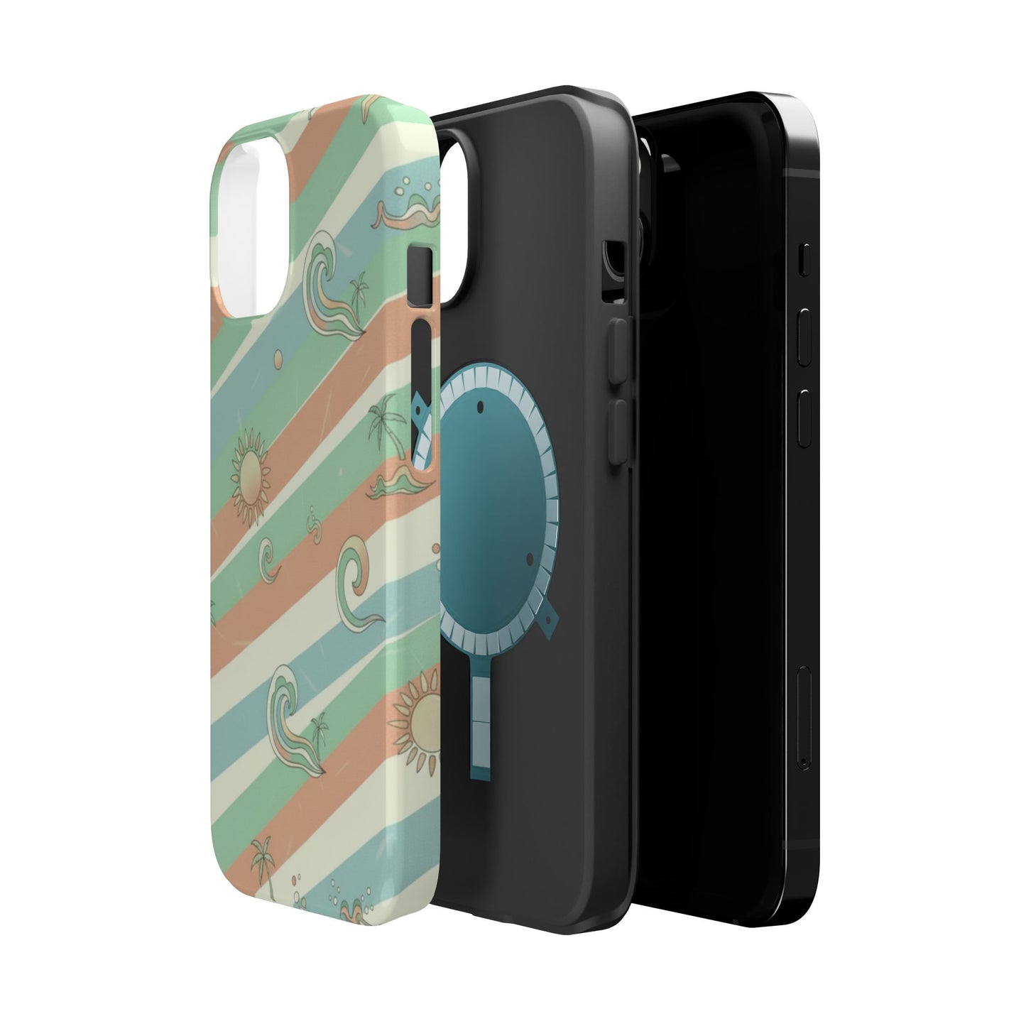 Magnetic Impact-Resistant Phone Case — Retro Surf Stripes
