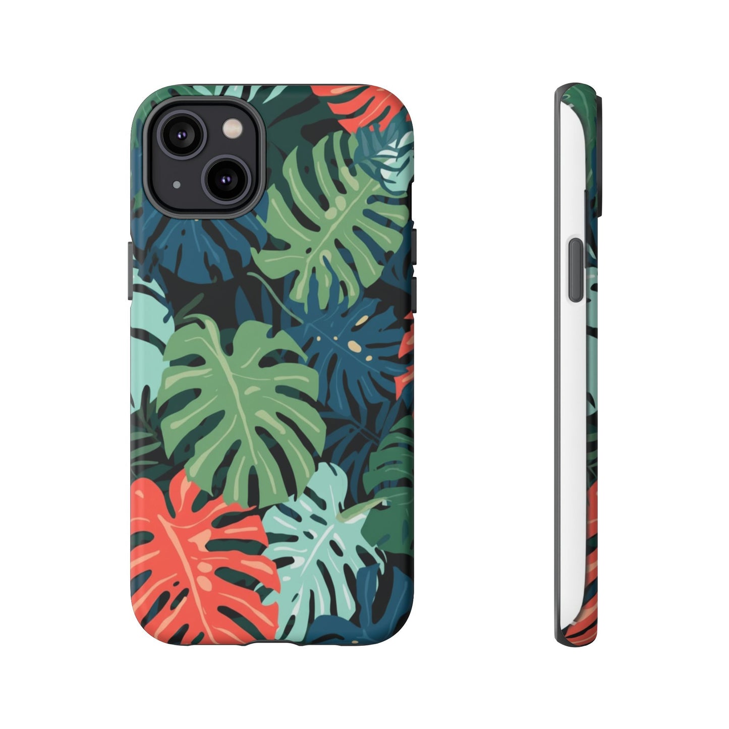 Tropical Monstera Phone Case — Colorful Leaf Protective Tough Case