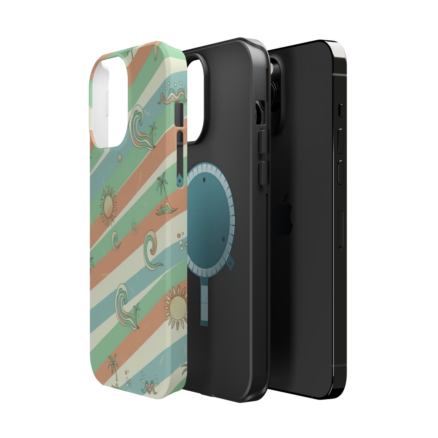 Magnetic Impact-Resistant Phone Case — Retro Surf Stripes