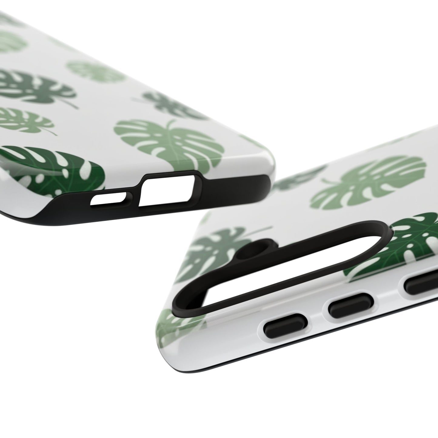 Monstera Leaf Tough Phone Case – Tropical Green Palm Pattern Protective Cover