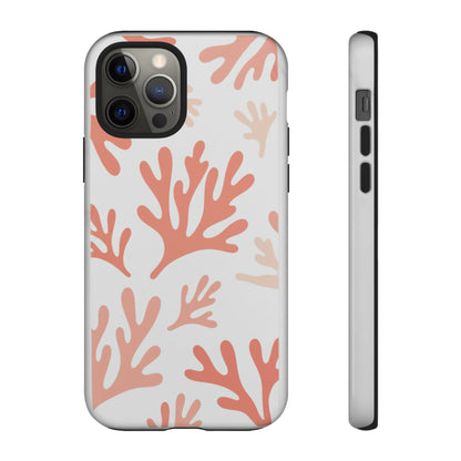 Coral Reef Pattern Tough Phone Case — Pink Beachy Protective Cover