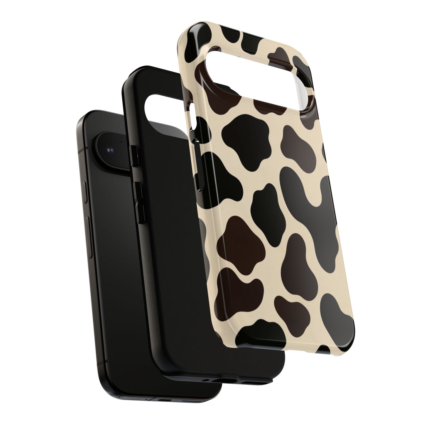 Cow Print Phone Case — Black & Cream Protective  Case