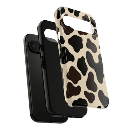 Cow Print Phone Case — Black & Cream Protective  Case