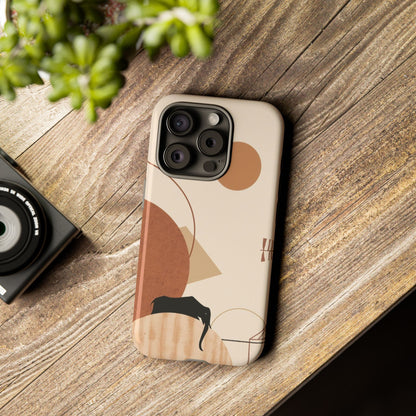 Abstract Earth Tones Phone Case — Minimal Geometric Design