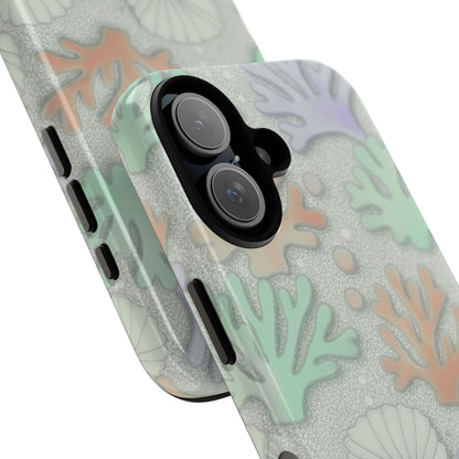 Pastel Coral Reef Tough Phone Case – Sea Shell & Coral Pattern Durable Protector