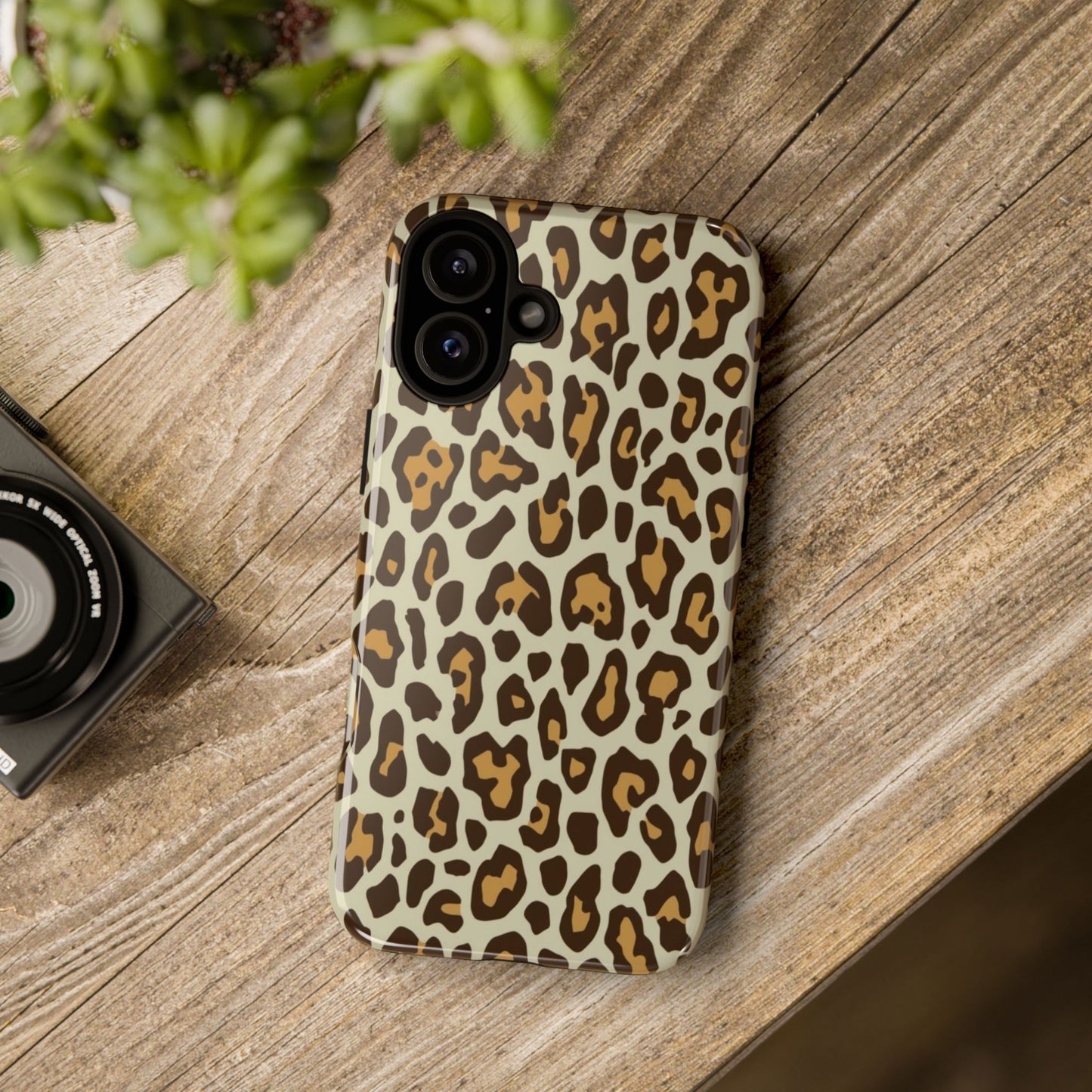 Leopard Print Tough Phone Case — Durable Protective Animal Print Case