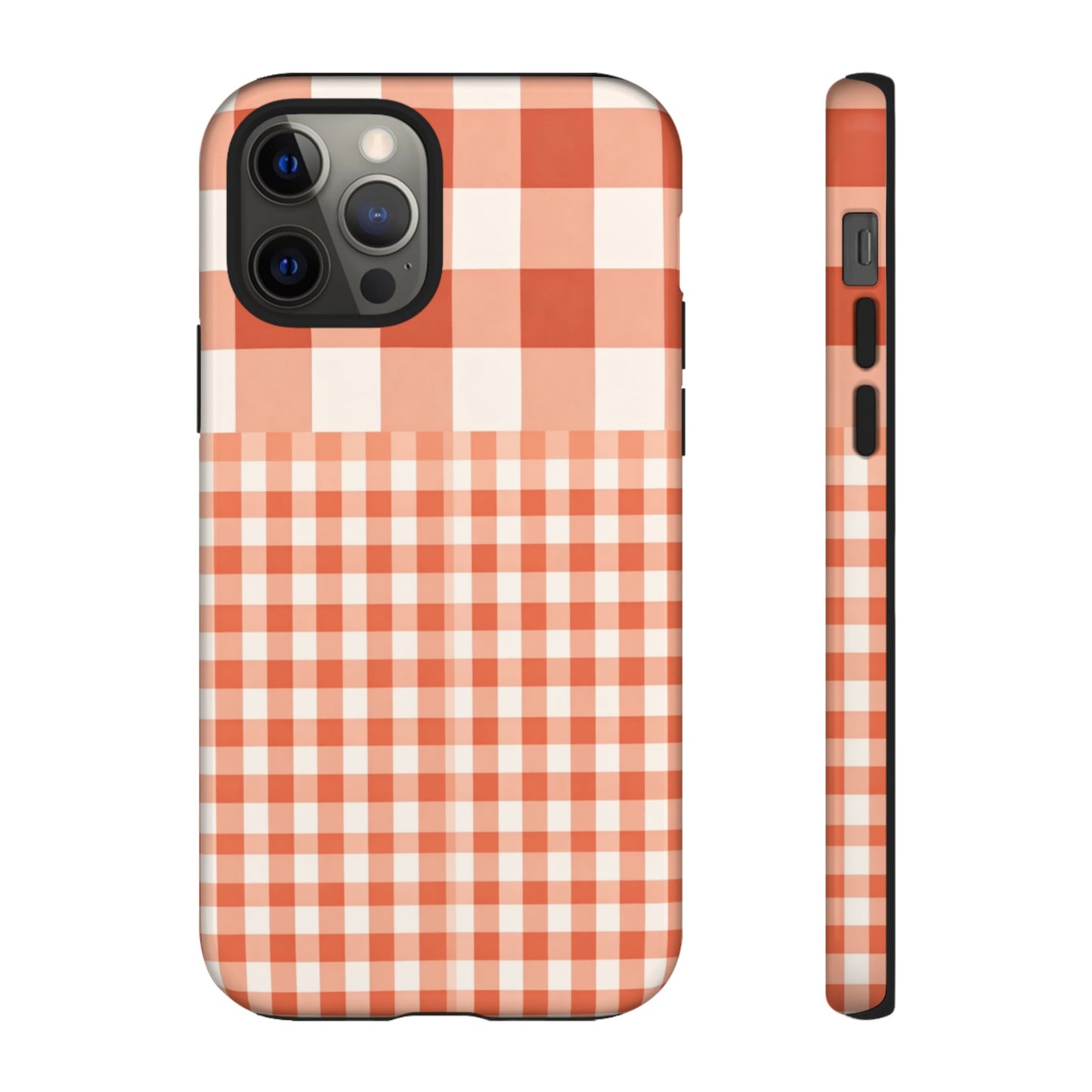 Buffalo Check Tough Phone Case — Orange Gingham Protective Cover