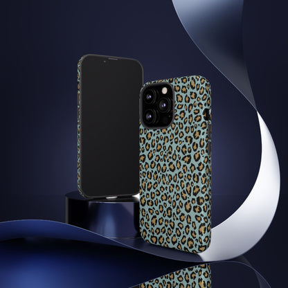 Leopard Print Tough Phone Case - Blue Cheetah Protective Cover