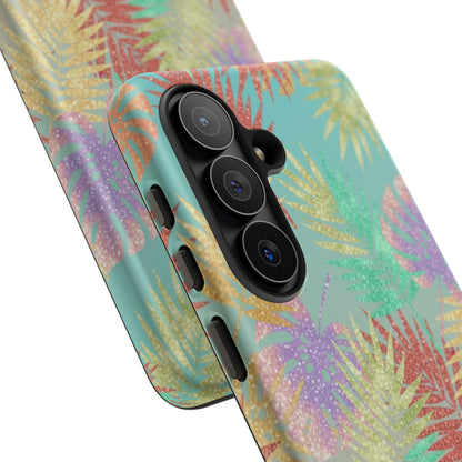 Tropical Palm Leaf Tough Phone Case – Colorful Pastel Botanical Protection