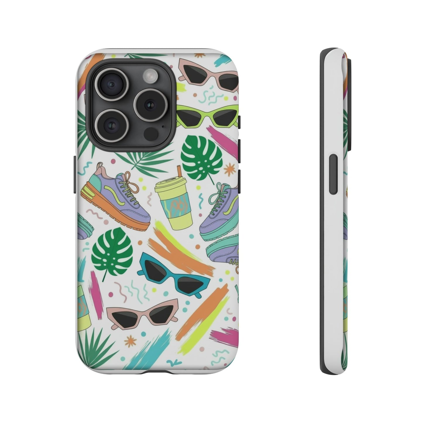 Tough Cases — Colorful Retro Sneakers & Sunglasses Phone Case