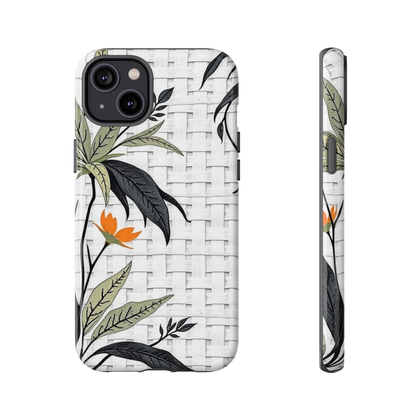 Floral Woven Tough Phone Case — Protective Botanical iPhone Cover