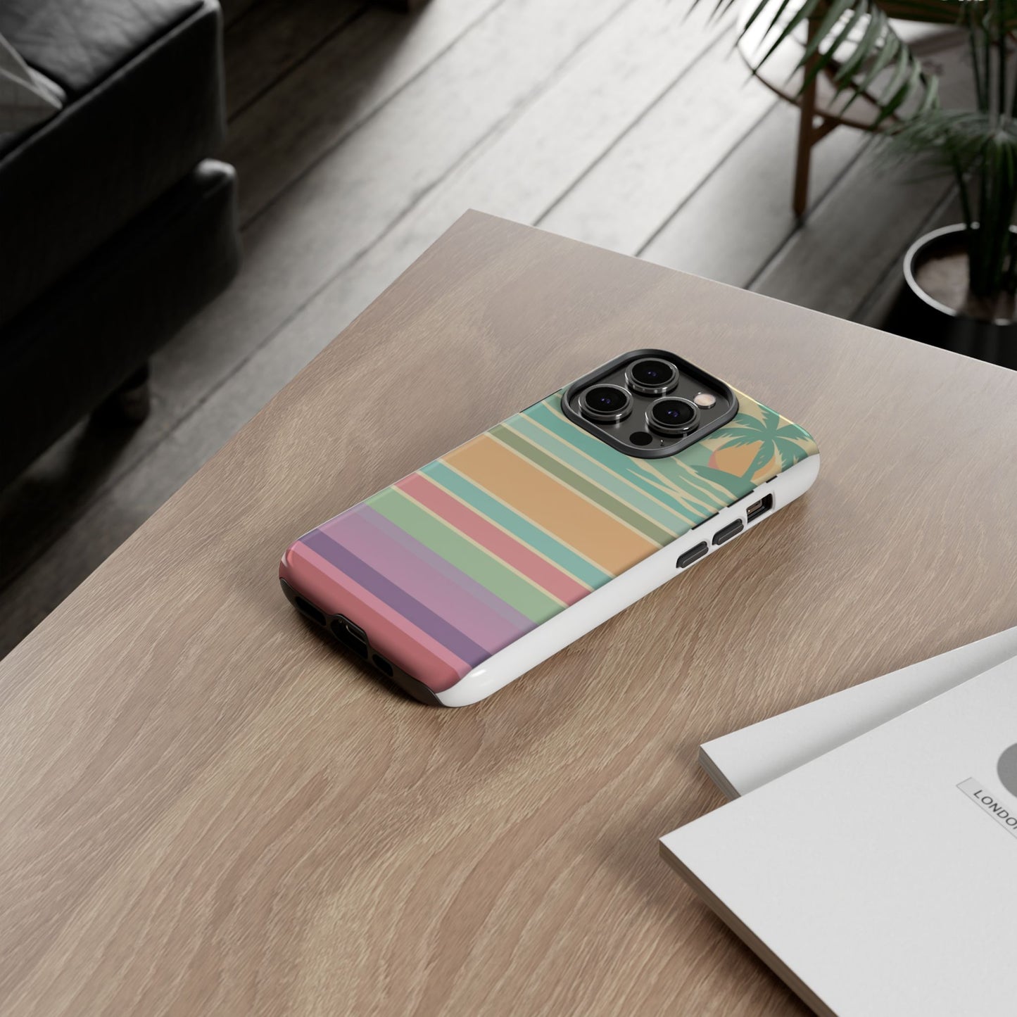 Tough Case — Retro Pastel Sunset Palm Tree Phone Case