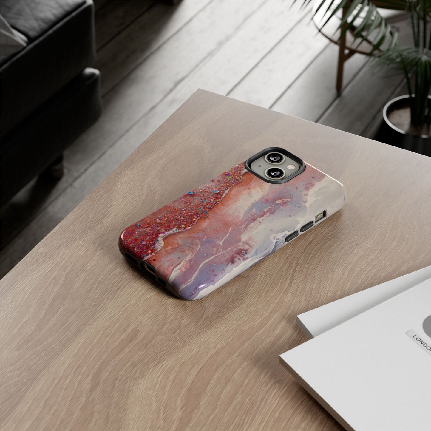 Marbled Rose Gold Galaxy Phone Case — Protective Tough Case
