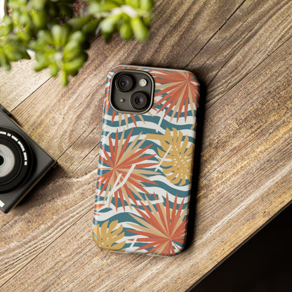 Tropical Palm Tough Phone Case – Retro Wave Floral Protective Cover