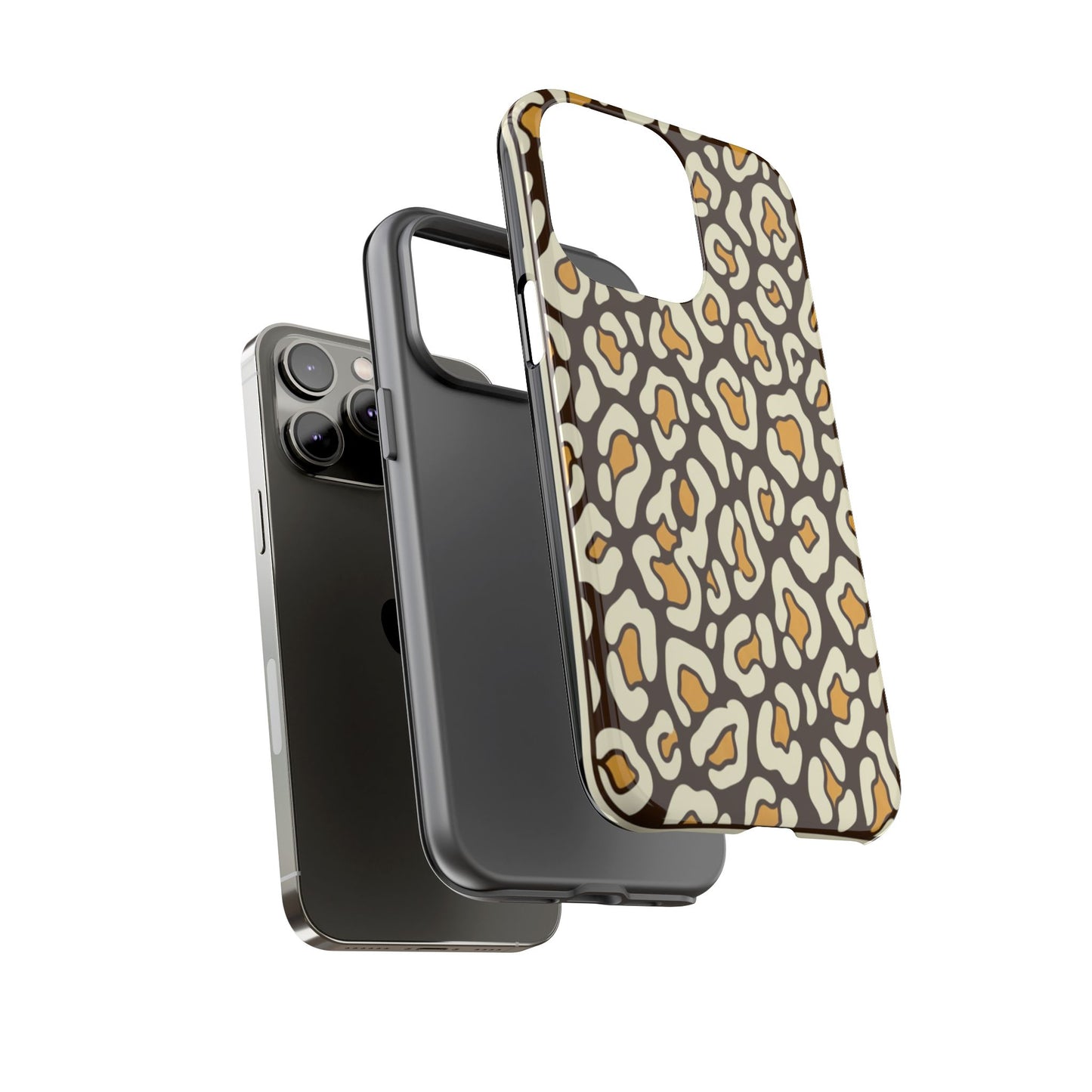 Leopard Print Tough Phone Case — Durable Protective iPhone Cover