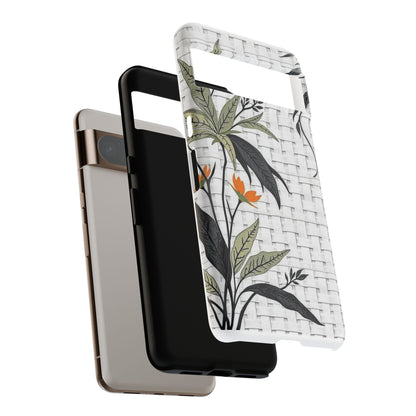 Floral Woven Tough Phone Case — Protective Botanical iPhone Cover