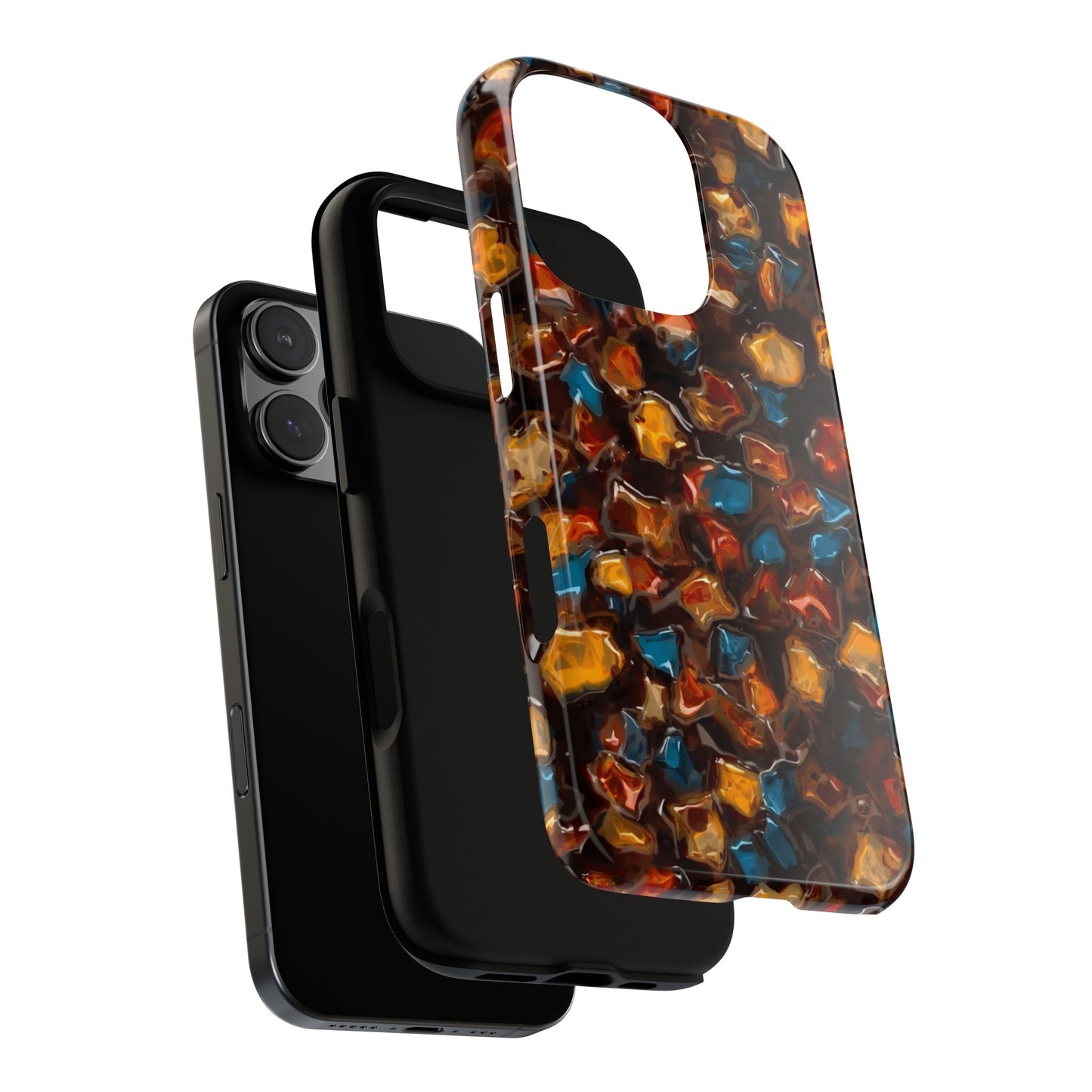 Phone Case - Amber Tortoiseshell Mosaic Protective Cover