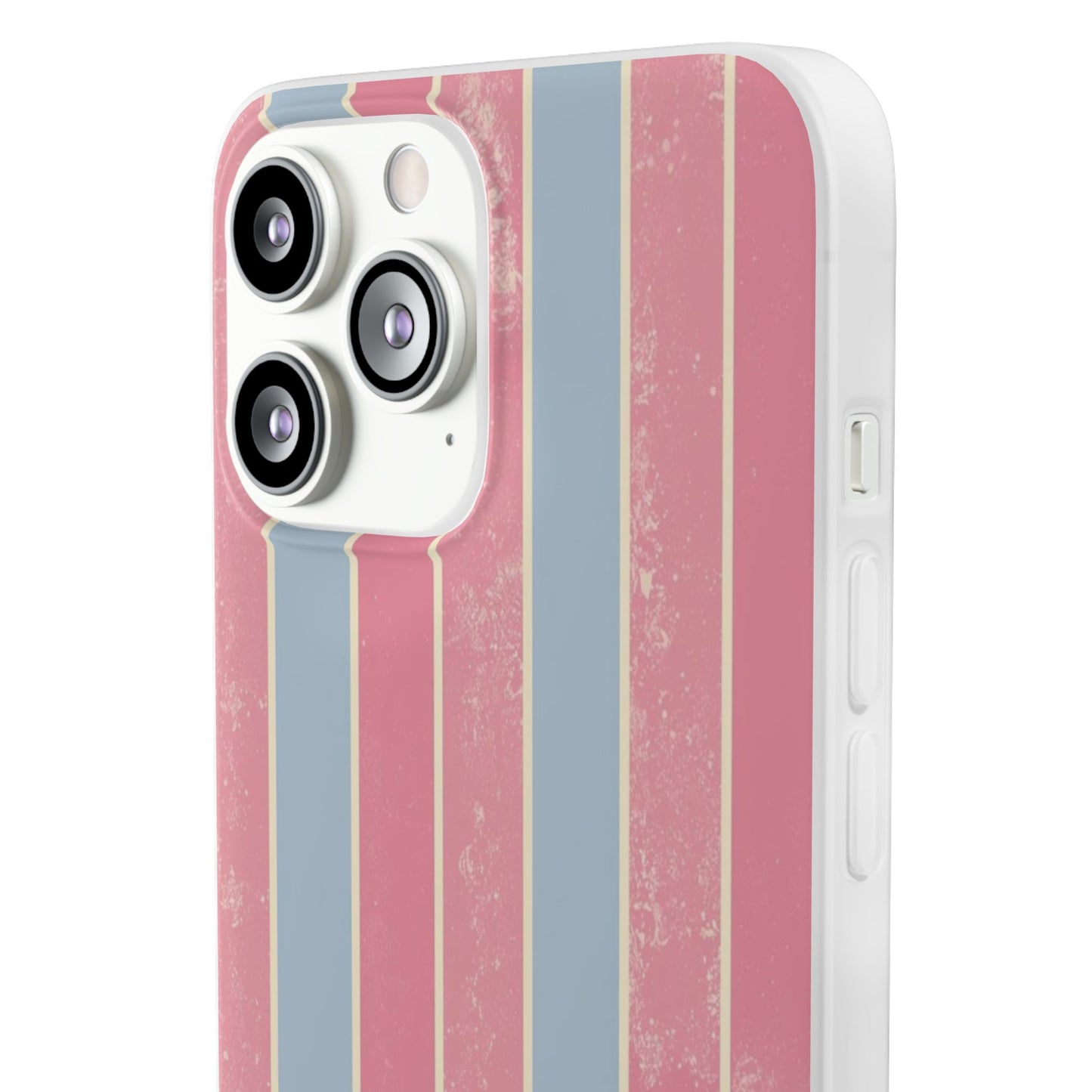 Striped Pink & Blue Phone Case — Retro Pastel Flexi Case