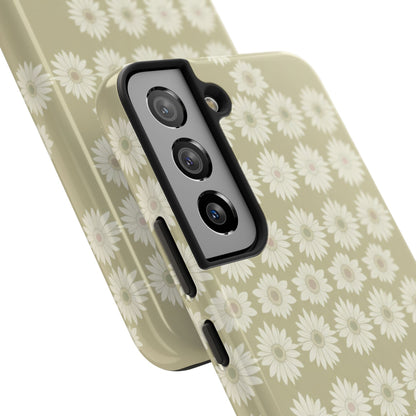 Daisy Pattern Tough Phone Case — Protective Floral iPhone Cover