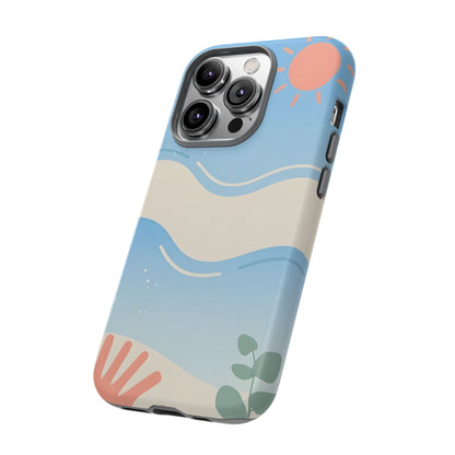 Beach Waves Tough Phone Case — Summer Sun & Seashell Protective Cover