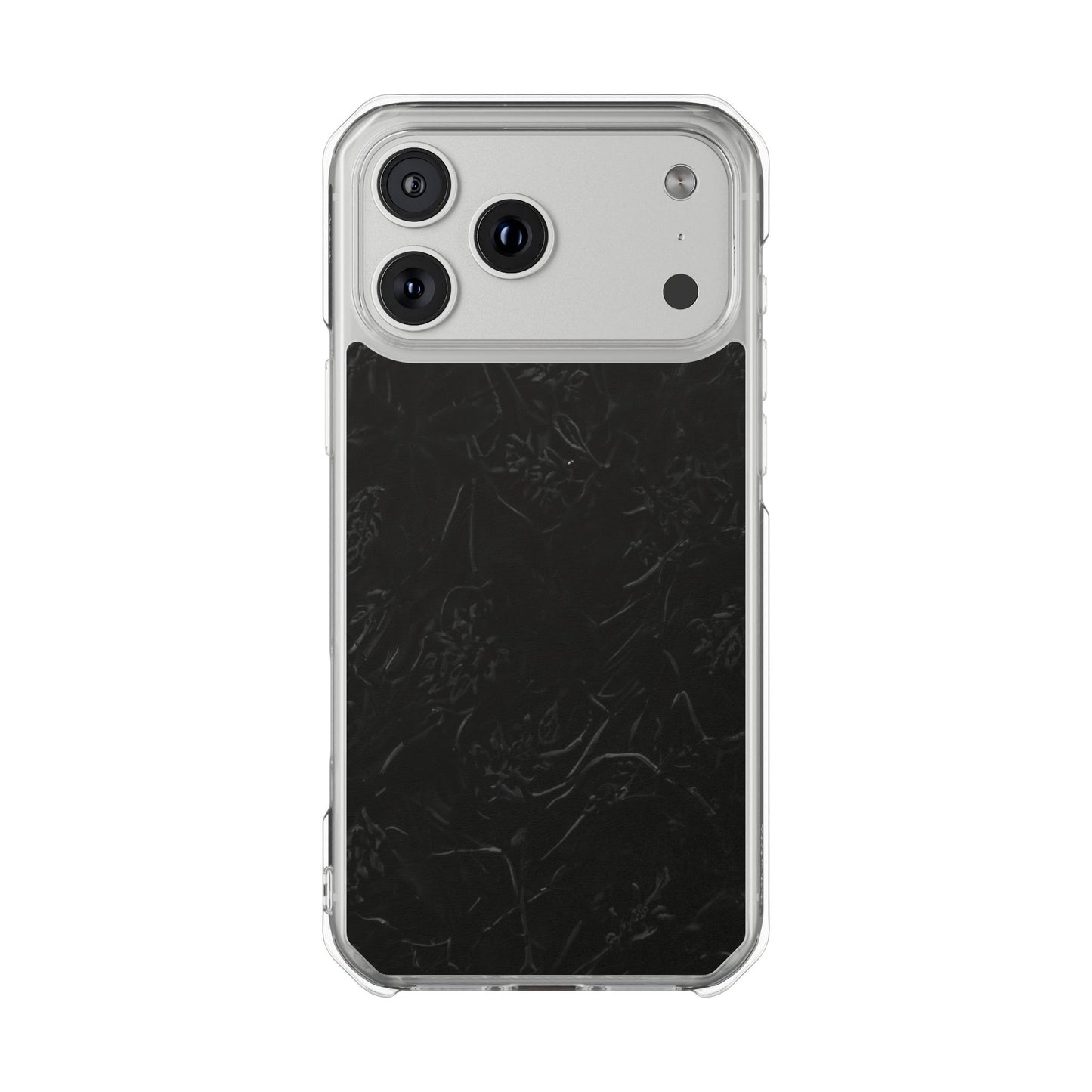 Magnetic Impact Phone Case — Black Floral Design
