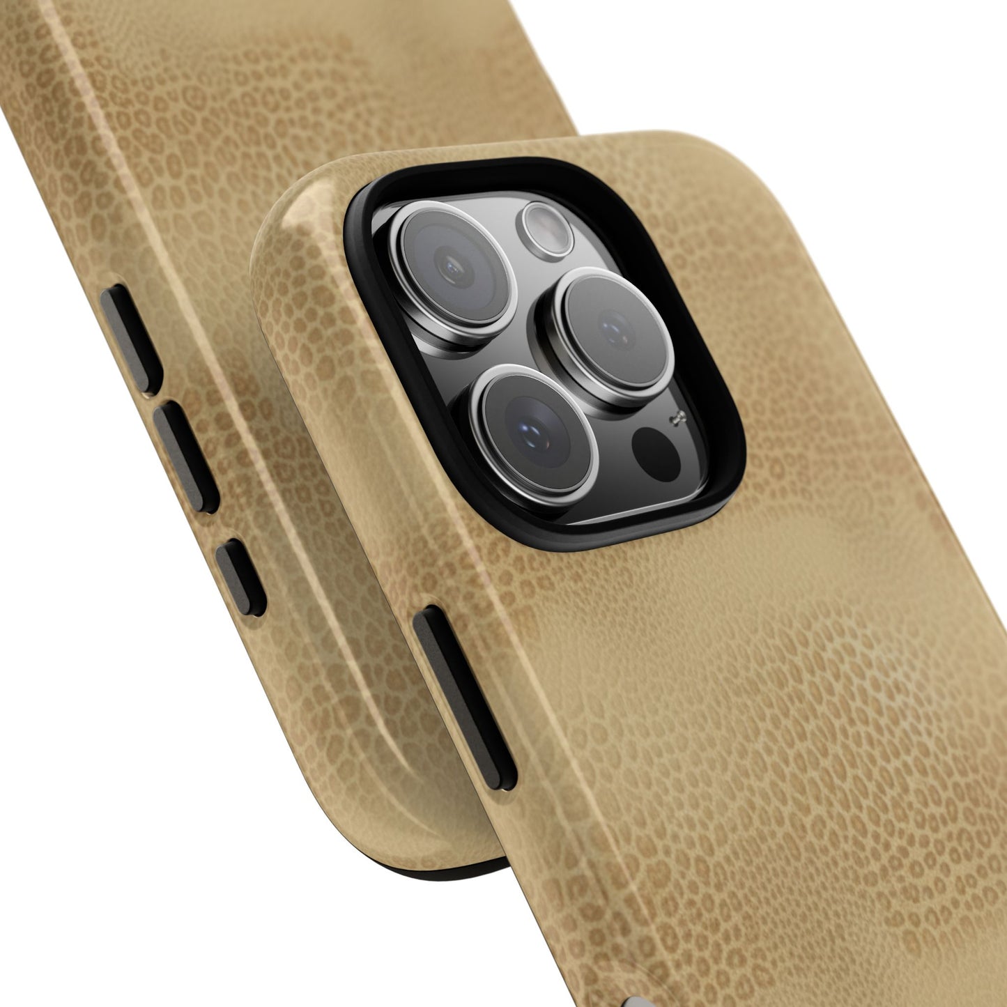 Tan Distressed Leather Texture Phone Case — Rugged Protective iPhone Cover