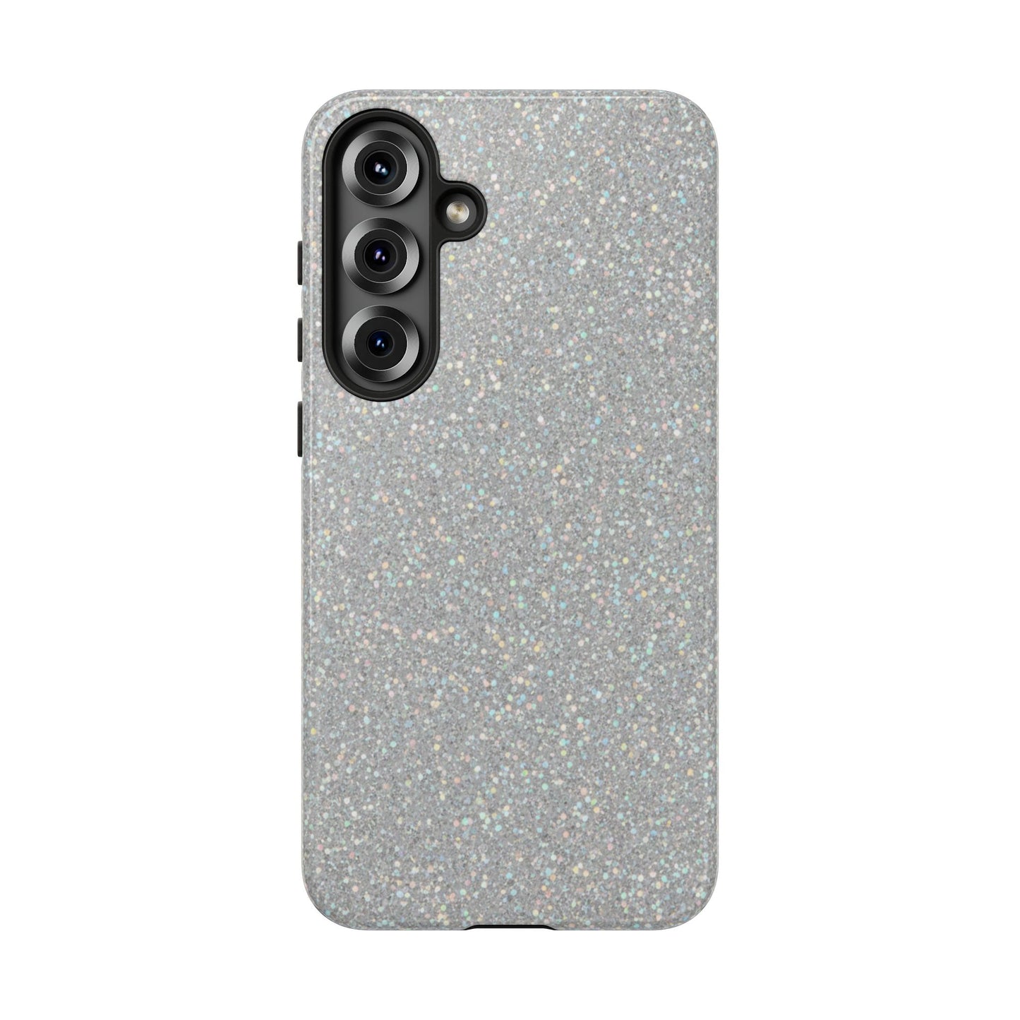 Glitter Silver Tough Phone Case — Sparkling Protective Phone Case