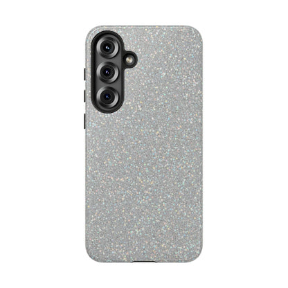 Glitter Silver Tough Phone Case — Sparkling Protective Phone Case
