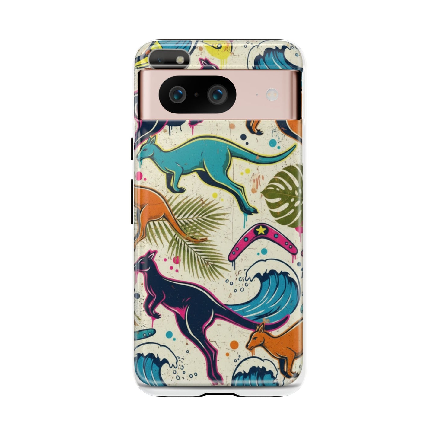 Tough Cases — Colorful Surfing Kangaroo Phone Case