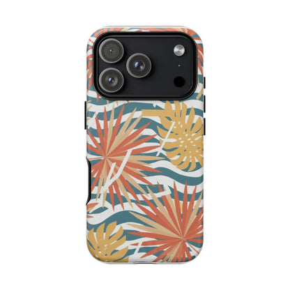 Tropical Palm Tough Phone Case – Retro Wave Floral Protective Cover