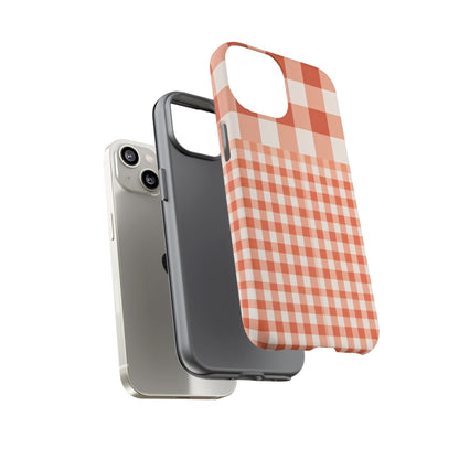 Buffalo Check Tough Phone Case — Orange Gingham Protective Cover