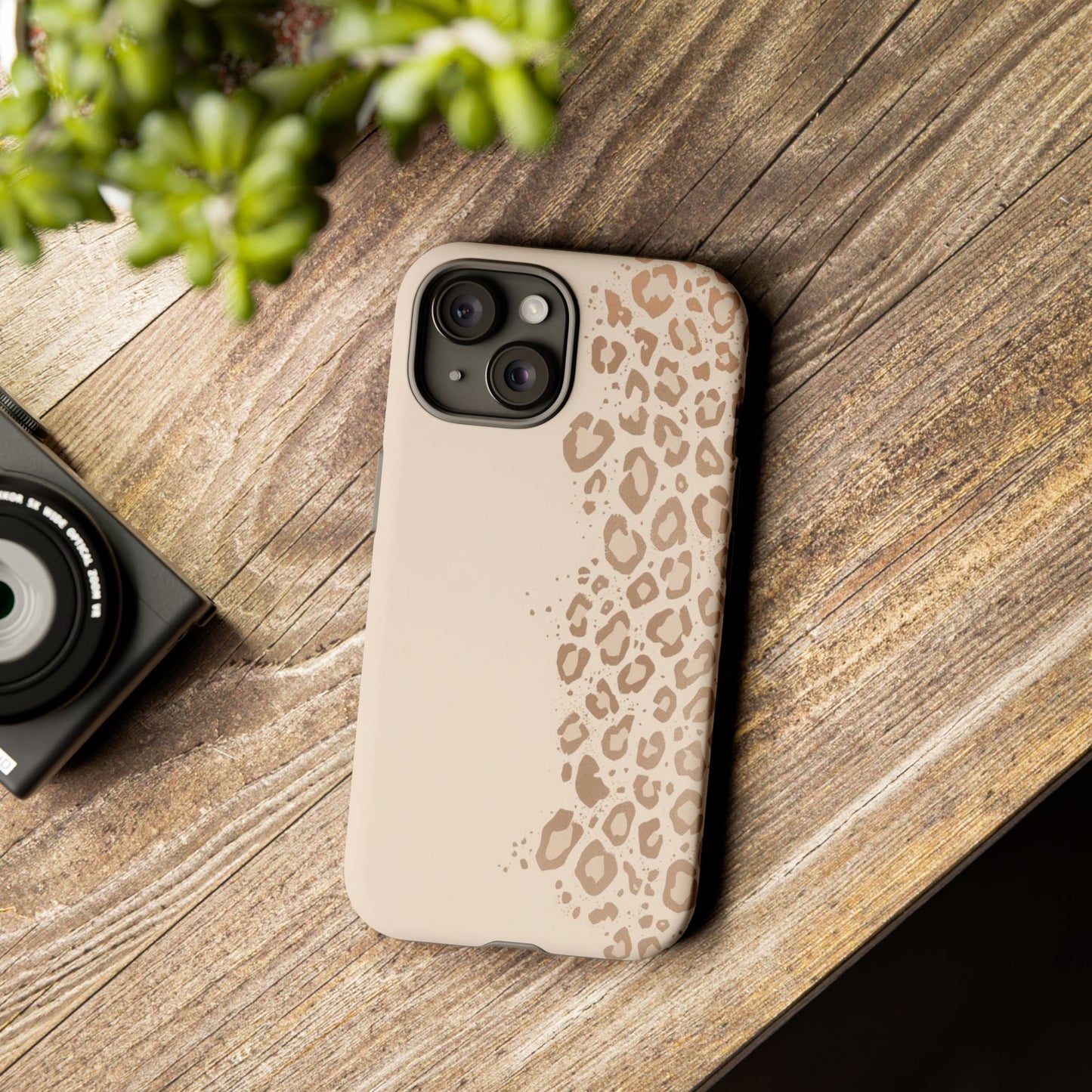 Phone Case – Beige Leopard Print Protective Cover
