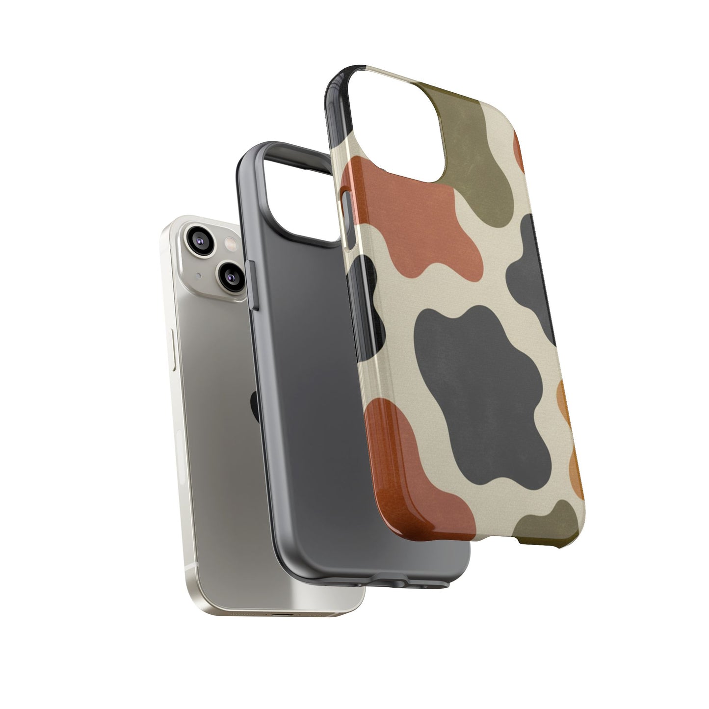 Retro Abstract Camouflage Phone Case — Earth Tone Tough Case