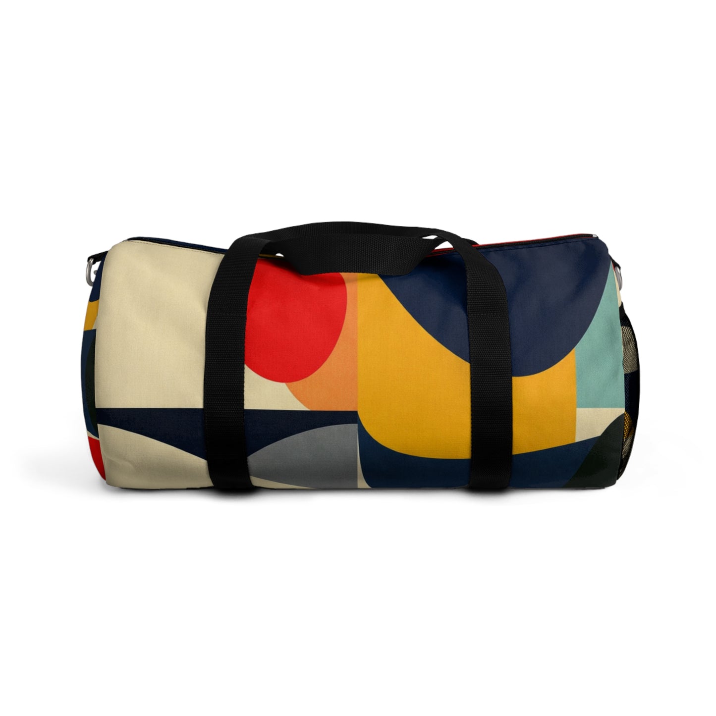 Geometric Color Block Duffel Bag — Retro Abstract Travel Gym Bag