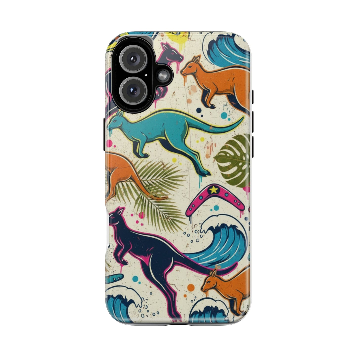 Tough Cases — Colorful Surfing Kangaroo Phone Case