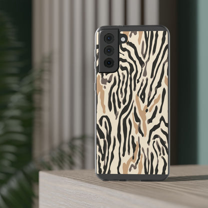 Zebra Stripe Phone Case – Neutral Animal Print Flexi Case