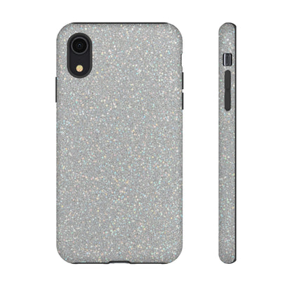 Glitter Silver Tough Phone Case — Sparkling Protective Phone Case
