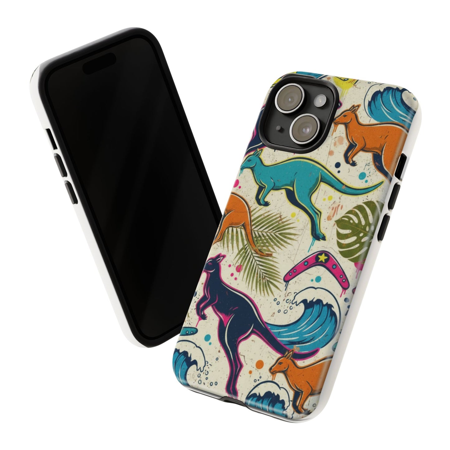 Tough Cases — Colorful Surfing Kangaroo Phone Case