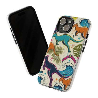 Tough Cases — Colorful Surfing Kangaroo Phone Case