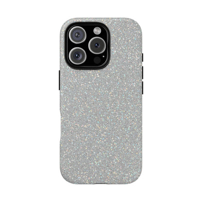 Glitter Silver Tough Phone Case — Sparkling Protective Phone Case