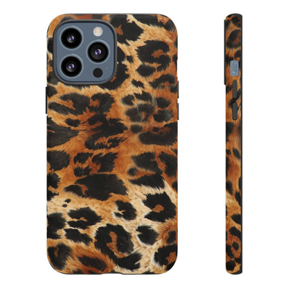 Leopard Print Tough Phone Case – Rugged Protective iPhone Cover