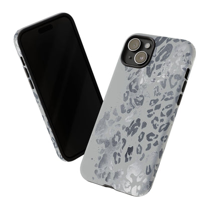 Gray Leopard Print Tough Phone Case