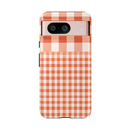 Buffalo Check Tough Phone Case — Orange Gingham Protective Cover