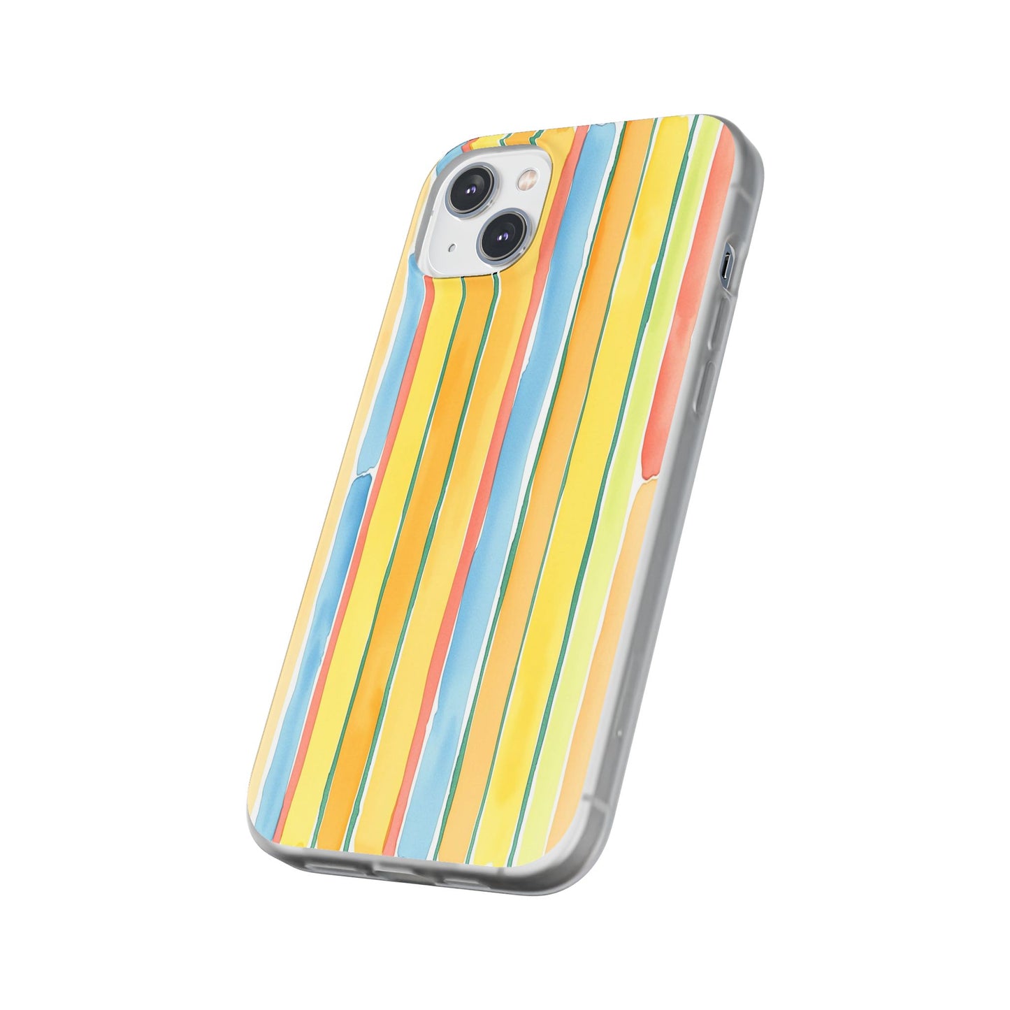 Watercolor Stripe Phone Case — Bright Pastel Vertical Stripes Protective Flexi Case