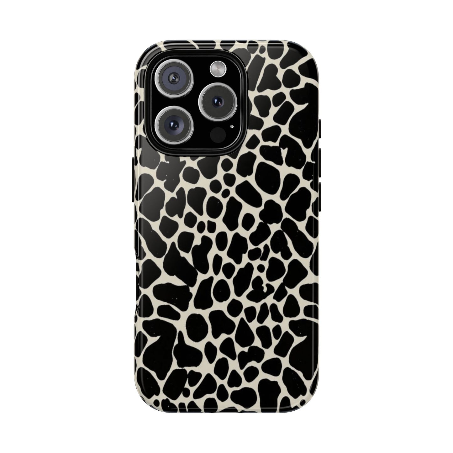 Black and White Cowhide Phone Case — Protective Tough Case