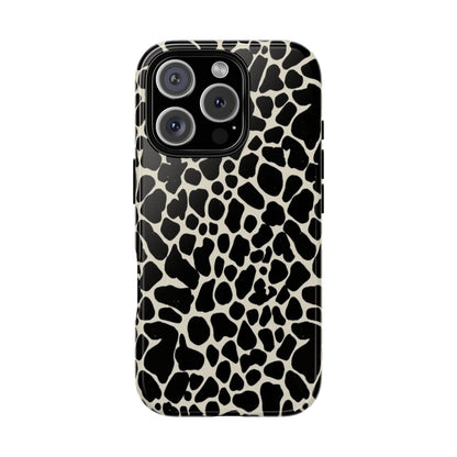 Black and White Cowhide Phone Case — Protective Tough Case